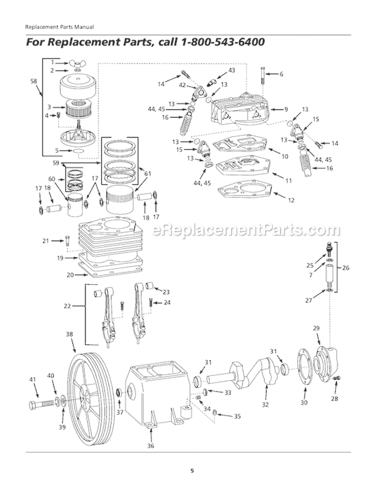 Page B Diagram and Parts List for TF2912 2002 Campbell Hausfeld Compressor